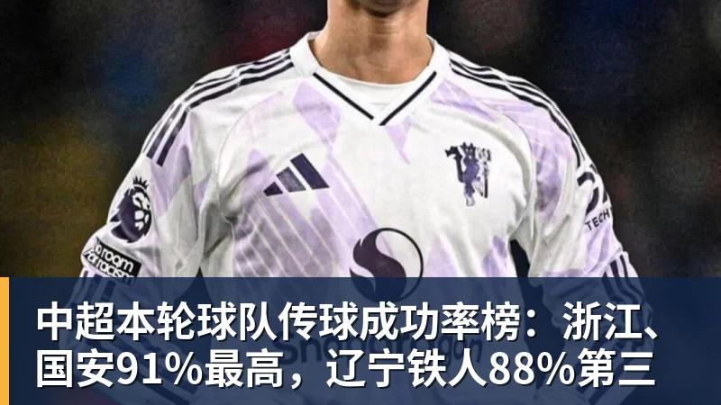 尊龙凯时中超本轮球队传球成功率榜：浙江、国安91%最高，辽宁铁人88%第三